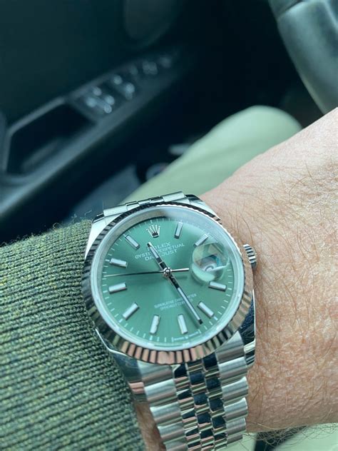 new rolex datejust green dial|Rolex Datejust 36mm mint green.